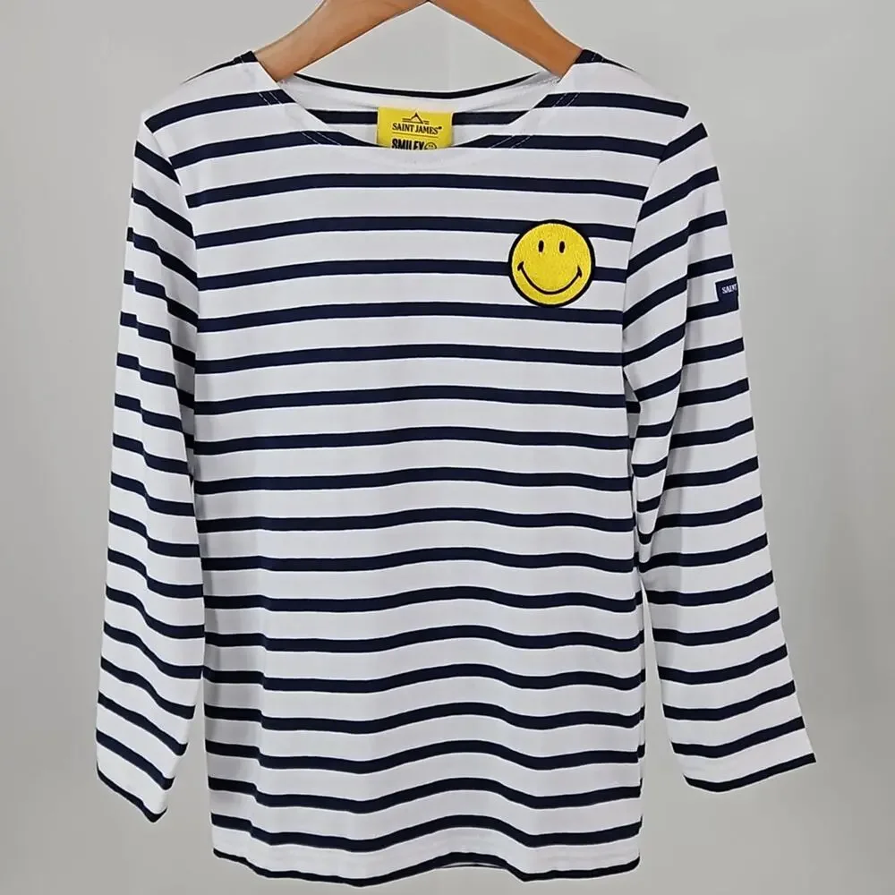 Saint James x Smiley Iconic Sailor Navy Striped Long Sleeve Shirt |‎ Kid's 8